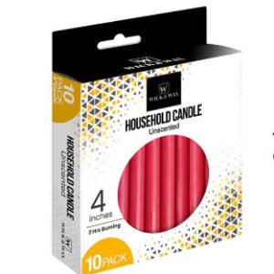 38036 - 96051  4"Household Candle Red 10Ct