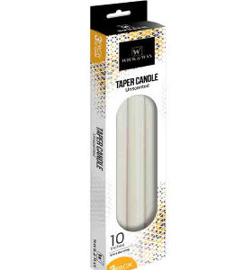 59029 - 96054  10"Taper Candle White 3Pk
