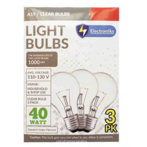 46889 - CH14008 3 Pack 40 W Bulbs Clear
