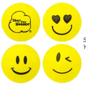 42602 - Sky Bounce Ball Smiley Face Yellow 12pc