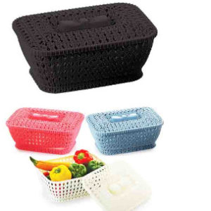 46727 - IN99481  4.8L Plastic Storage Basket With Lid