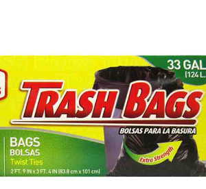 38020 - IN00058 7Ct 33 Gal Black Trash Bags