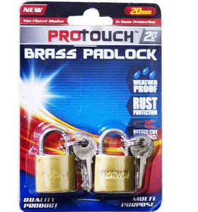 12332 - CH81700  2PC 20MM Brass Padlocks