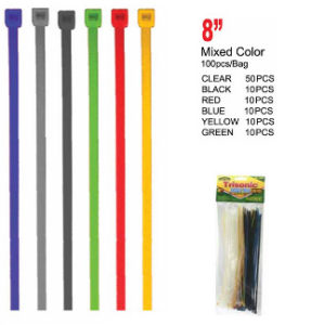 14002 - TS-1198M 50B/100B 8" Cabl Tie 100P/Mix