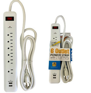 14051 - PT-7890USB-6 Out Strp 2USB 6FT