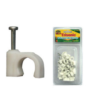 12240 - TS1126W-AA  RG-6 Cable Clip - 40Pcs - White