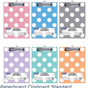 22274 - 1832 Paperboard Clipboard Standard Size Carnival Polka