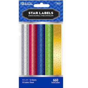 21228 - 3804 Assorted Color Foil Star Label 660Pk