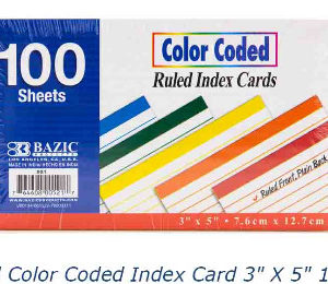 22276 - 521 Ruled Color Coded Index Card 3 x 5 100Ct