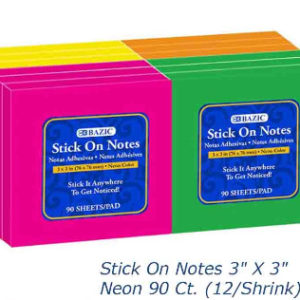 21242 - 5162 Stick On Notes 3 x 3 Neon 90Ct
