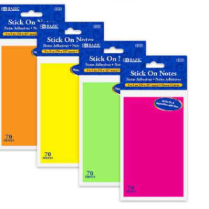 22256 - 5113 Stick On Notes 3 x 5 70Ct Neon