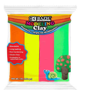 21323 - 3321 Modeling Clay Sticks 1 lb 4 Florescent Color