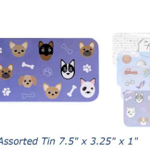 21248 - A323 Pencil Box Assorted Tin 7.5" x 3.25" x 1"