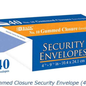 22116 - 5049 #10 Gummed Closure Secutity Envelope 40Pk