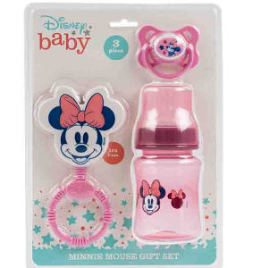 05033 - 55607 Minnie Mouse 3Pc Rattle Bottle Pacifier Baby Set