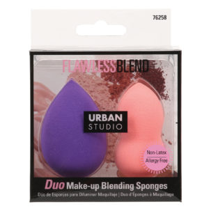 57282 - 76258 DUO MAKE-UP BLENDING SPONGES (PURPLE / CORAL)