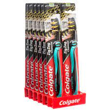 46332 - COLGATE TOOTHBRUSH ZIG ZAG CHARCOAL MEDIUM DZ